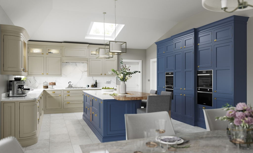 Image showing Painted Kitchens style kitchen with cabinets and appliances